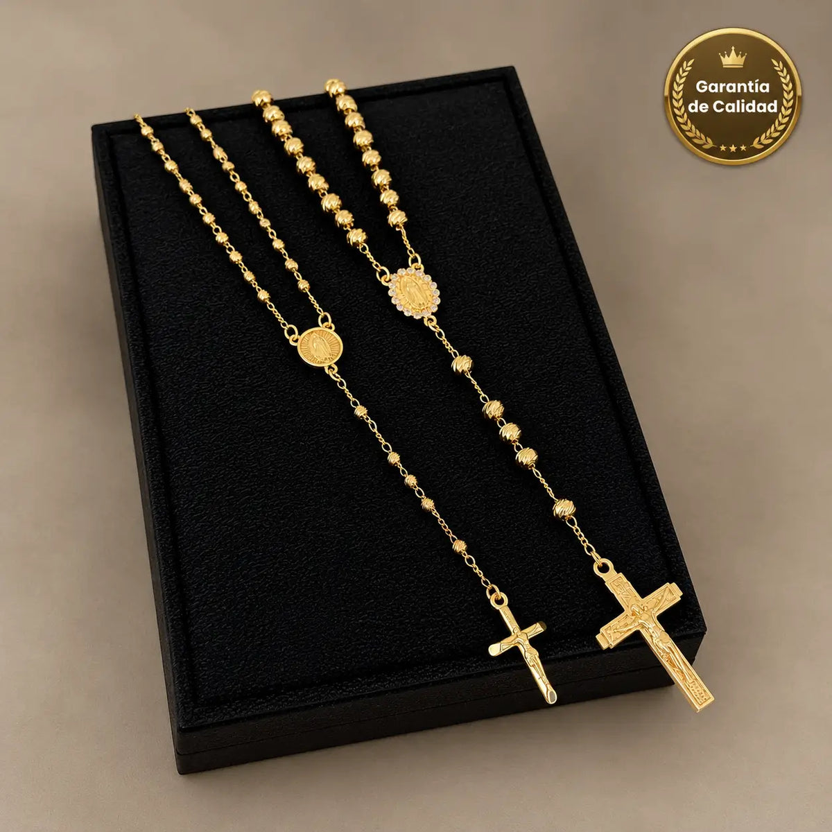 2 Rosarios en Oro Laminado 18k para Pareja