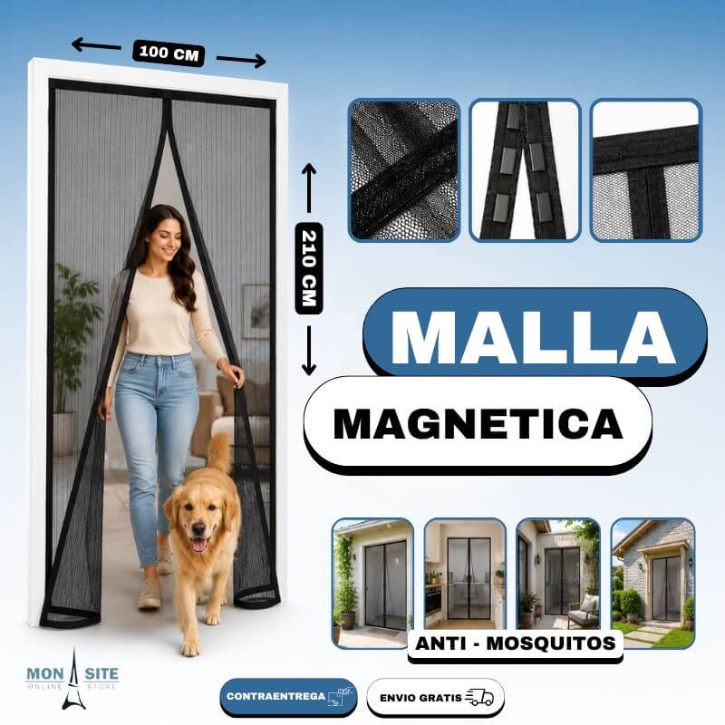 Malla Antimosquitos Magnética para Puerta | Se Cierra Sola Detrás de Ti