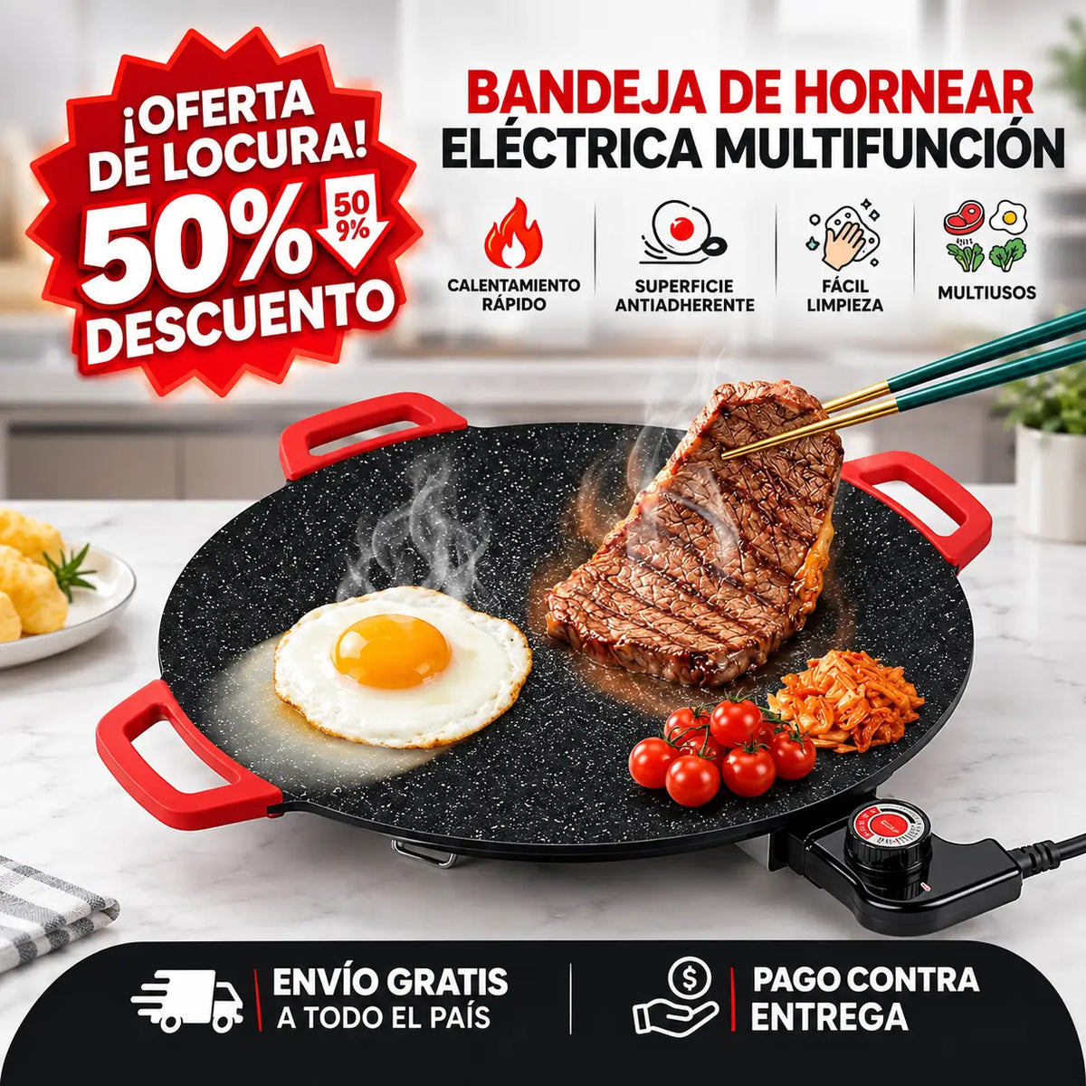 Bandeja Electrica Para Hornear + Envió Gratis